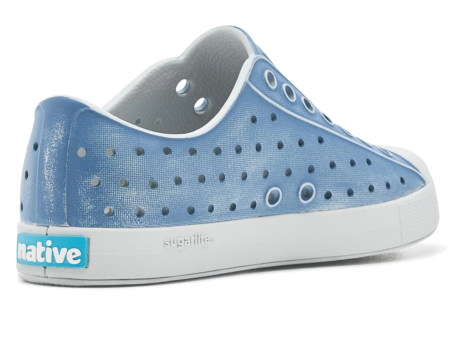 Кроссовки Jefferson Stonewash (для маленьких и больших детей) Native Shoes Kids, Dawn Blue/Dawn Blue/Oasis Brushed — фото 4