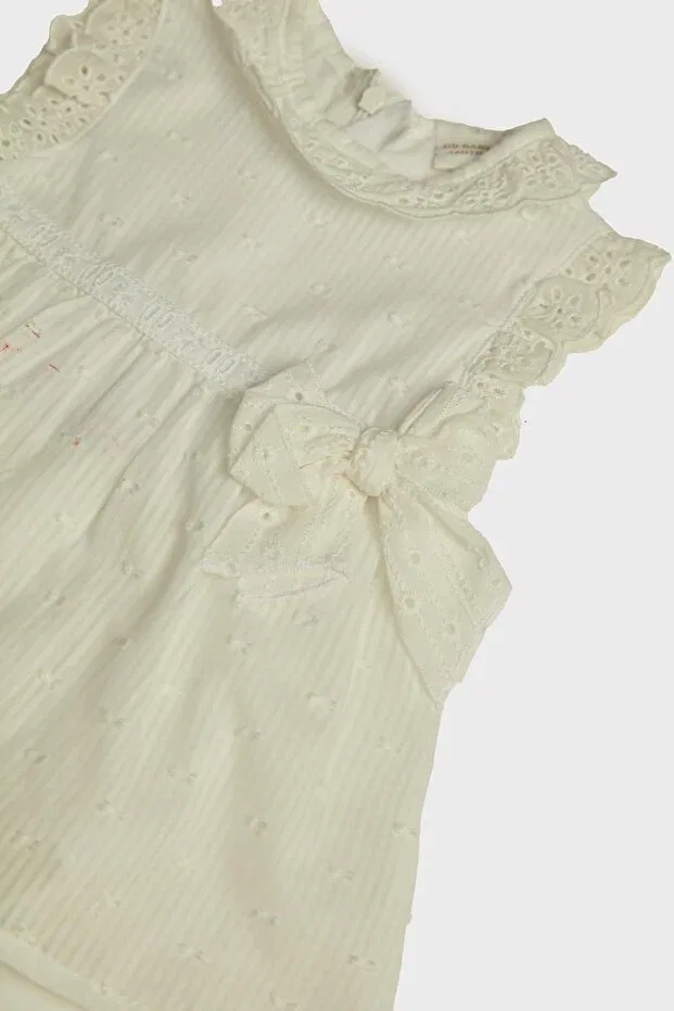 Детское платье для девочек хлопковое Layette, White — фото 3