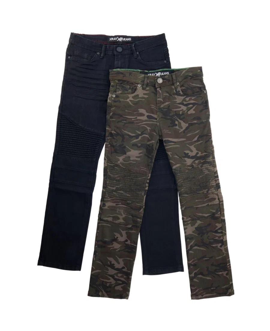 Комплект джинсов для мальчика с принтом XRAY, Black Olive Camo