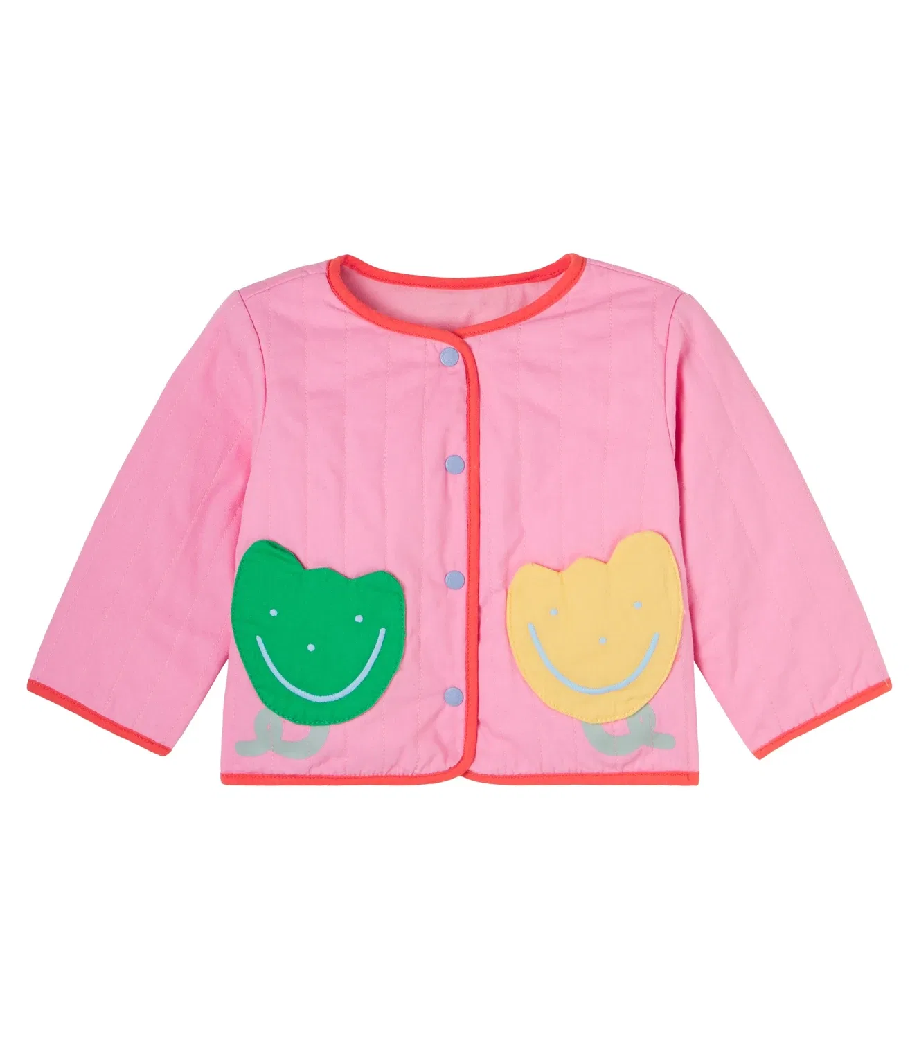 Детская стеганая куртка с вышивкой Stella Mccartney Kids, розовый