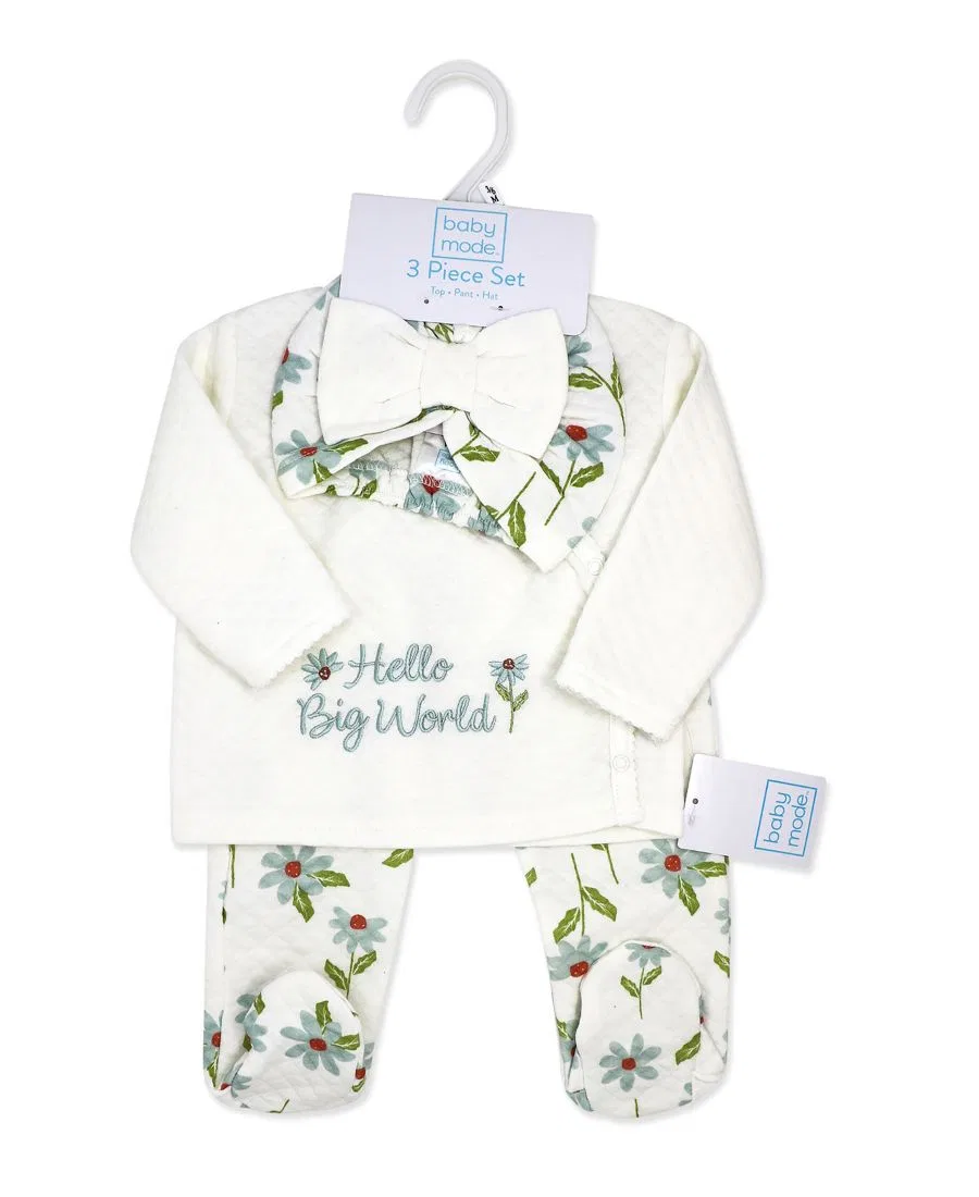 Детский комплект для девочек с длинным рукавом Baby Mode, White/Blue — фото 2