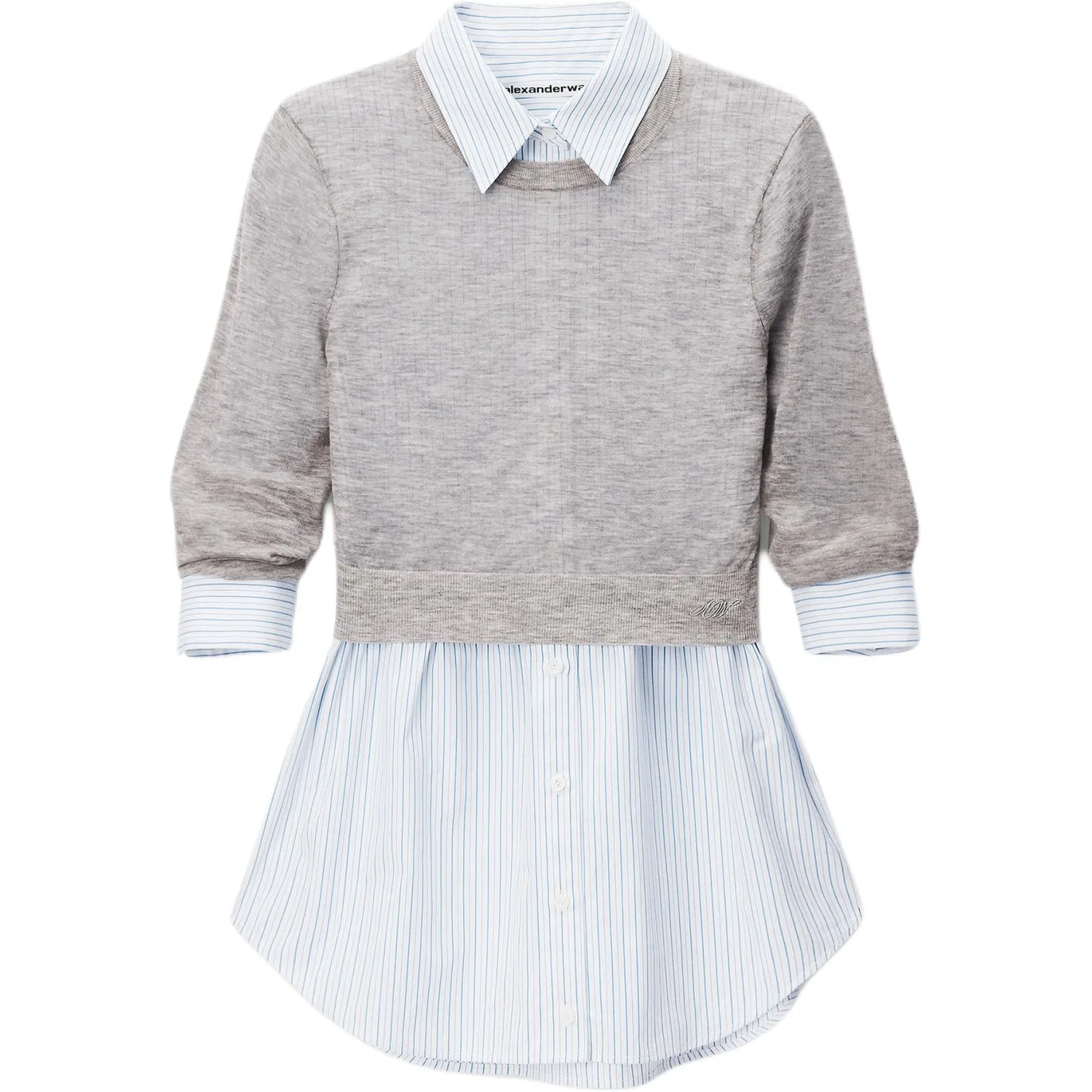 Женский свитер с отложным воротником Alexander Wang, Gray Blue