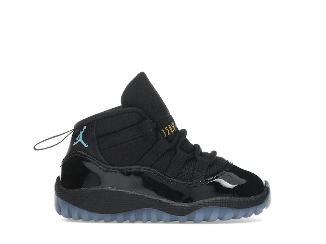 Детские кроссовки с контрастными цветами Jordan 11 Retro Jordan, Black/Gamma Blue/Varsity Maize