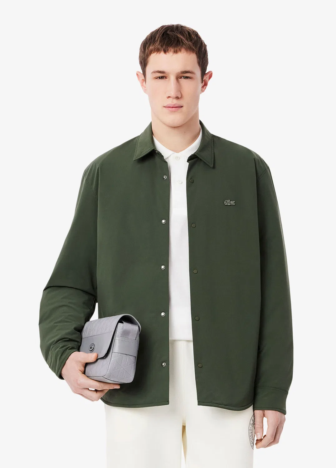 Рубашка oversize fit Lacoste, Haki-HCF