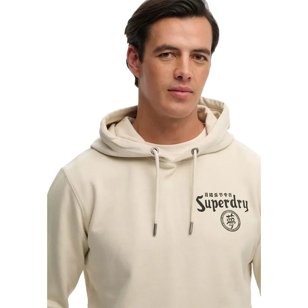 Худи свободного кроя Tokyo Narrative Superdry, бежевый — фото 3