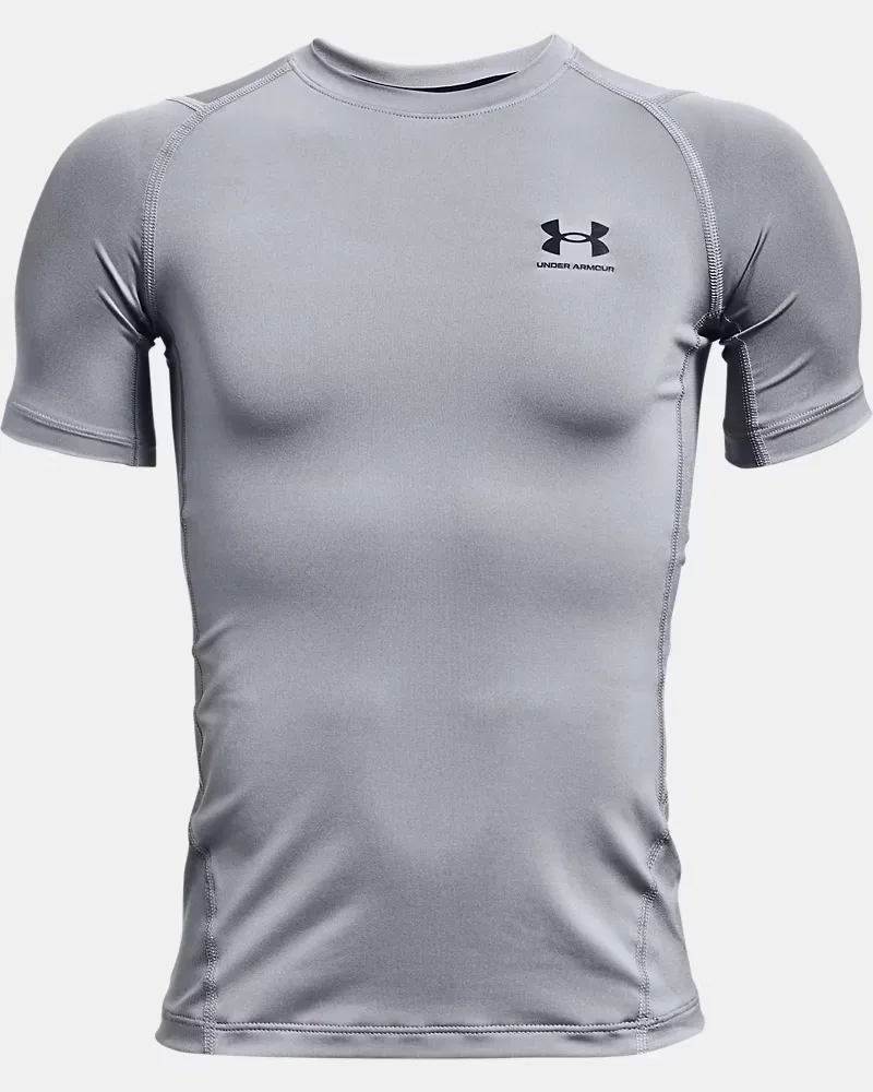 Футболка с коротким рукавом быстросохнущая HeatGear Armour UnderArmour, Steel/Black — фото 4