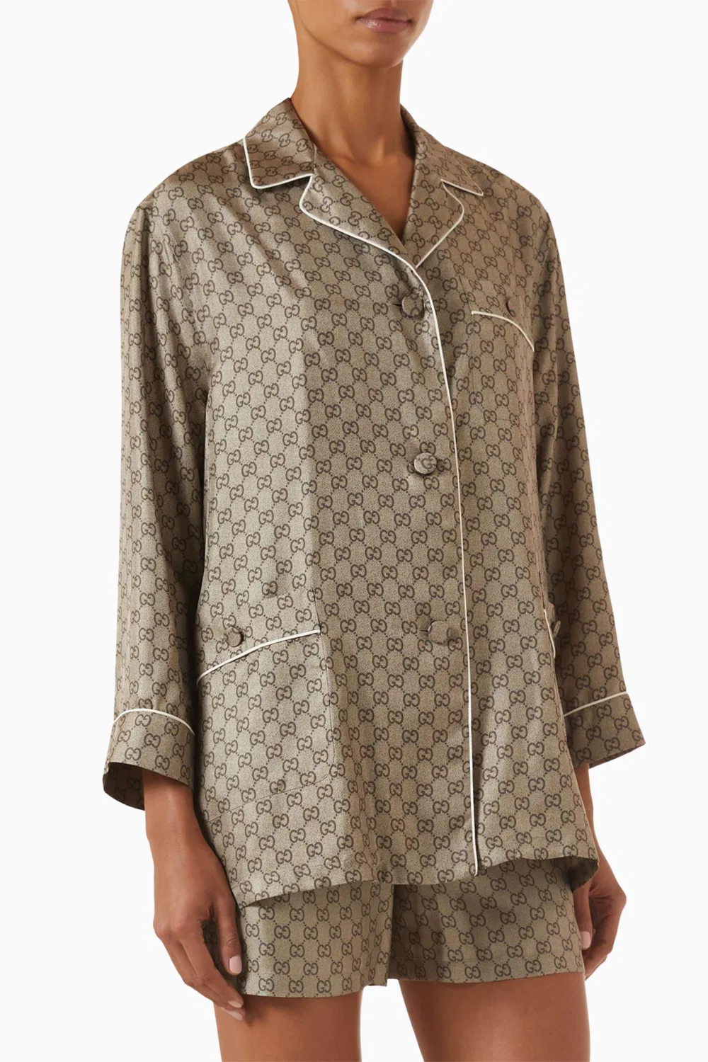 Рубашка на пуговицах GG Silk Twill Gucci