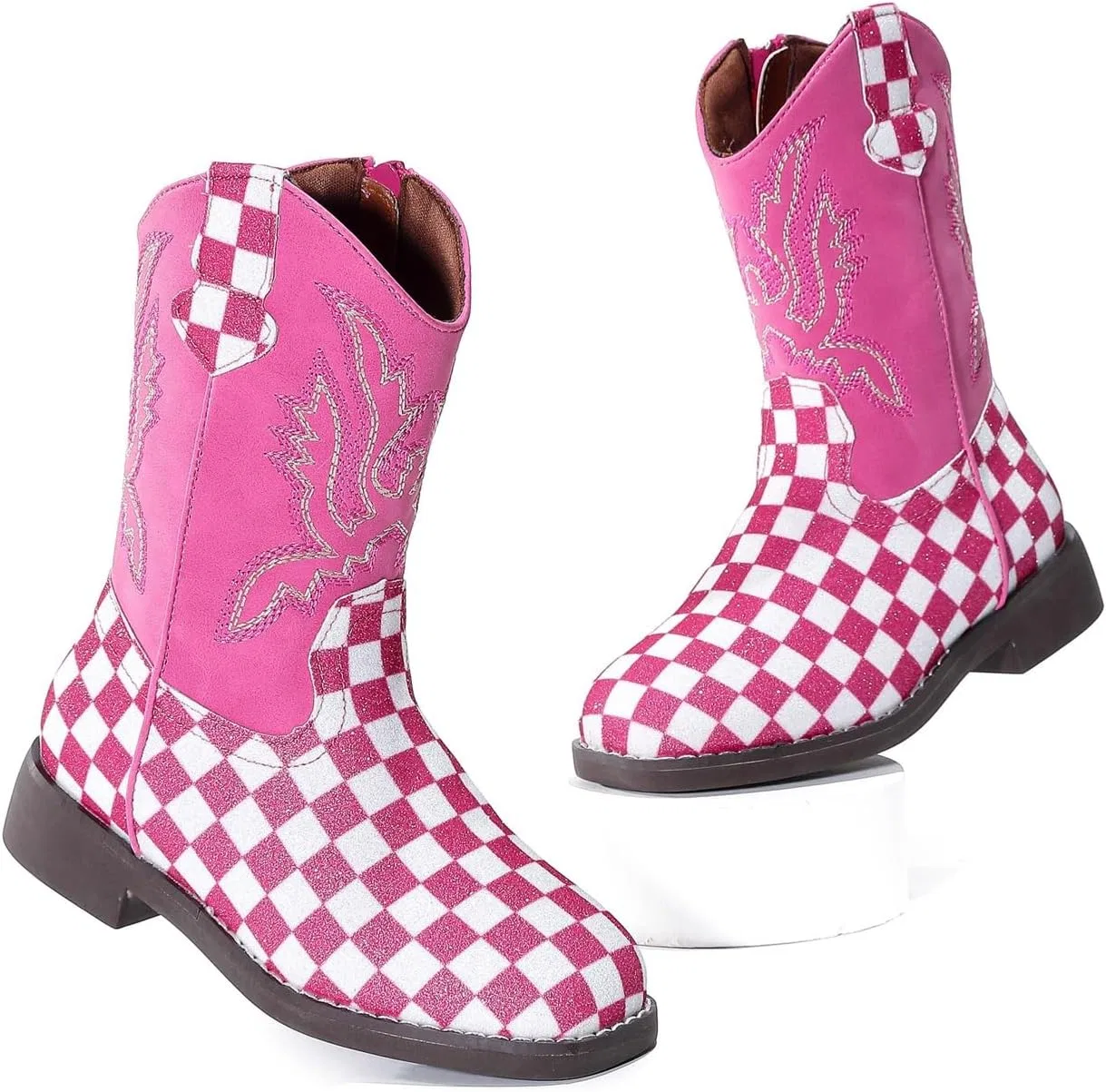 Детские сапоги для девочек с блестками Western kkdom, Glitter Pink