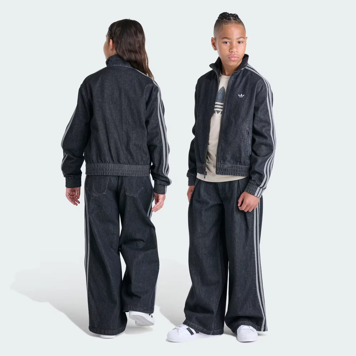 Детская джинсовая куртка на молнии Firebird Adidas Originals, черный — фото 2