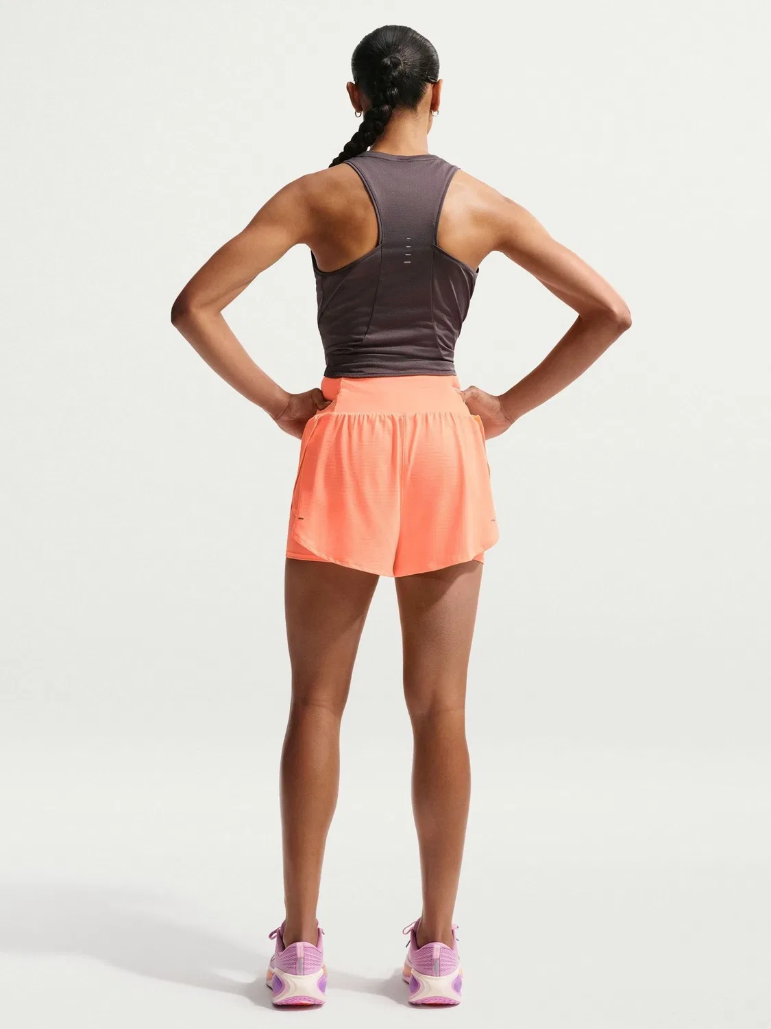 Шорты для бега, 2-в-1 Nike Tempo Flow Dri-FIT Nike, Оранжевый импульс — фото 2