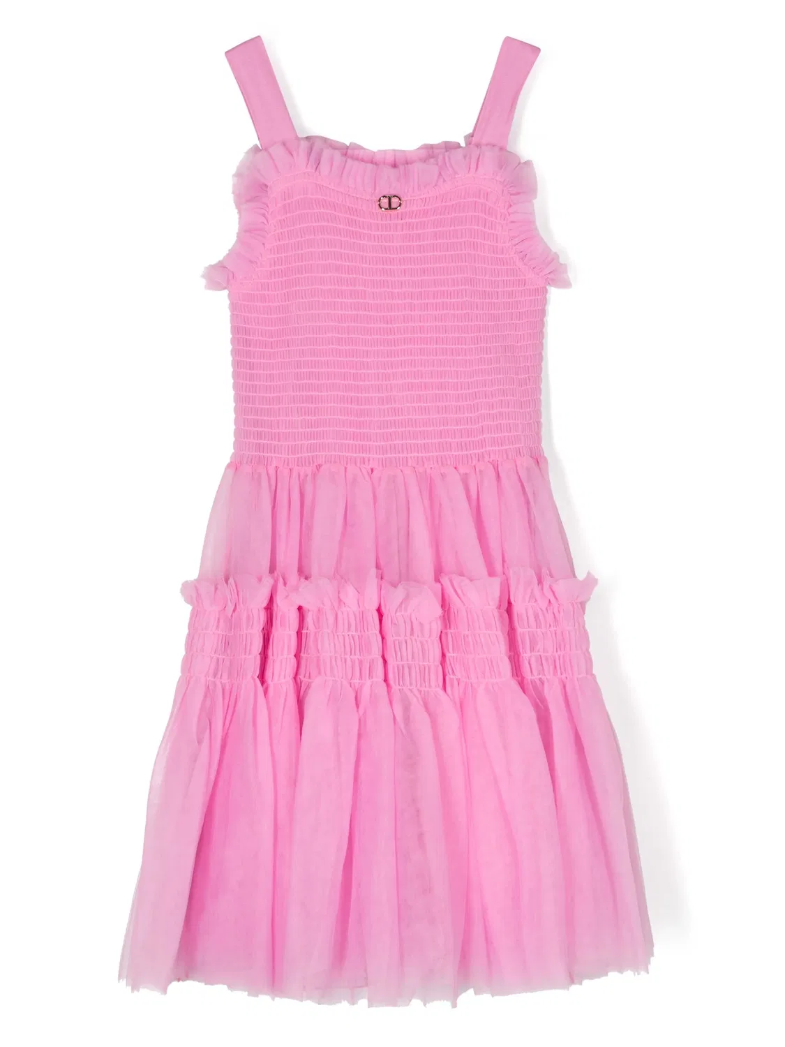 Платье из сморщенного тюля TWINSET, розовый