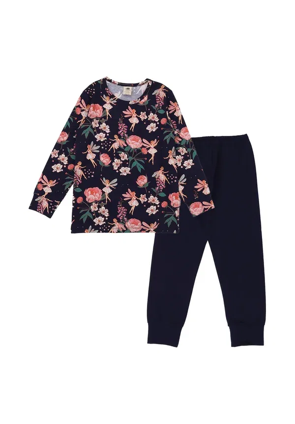 Комплект пижамы с принтом Fairies and flowers set, Walkiddy, dark blue, темно-синий