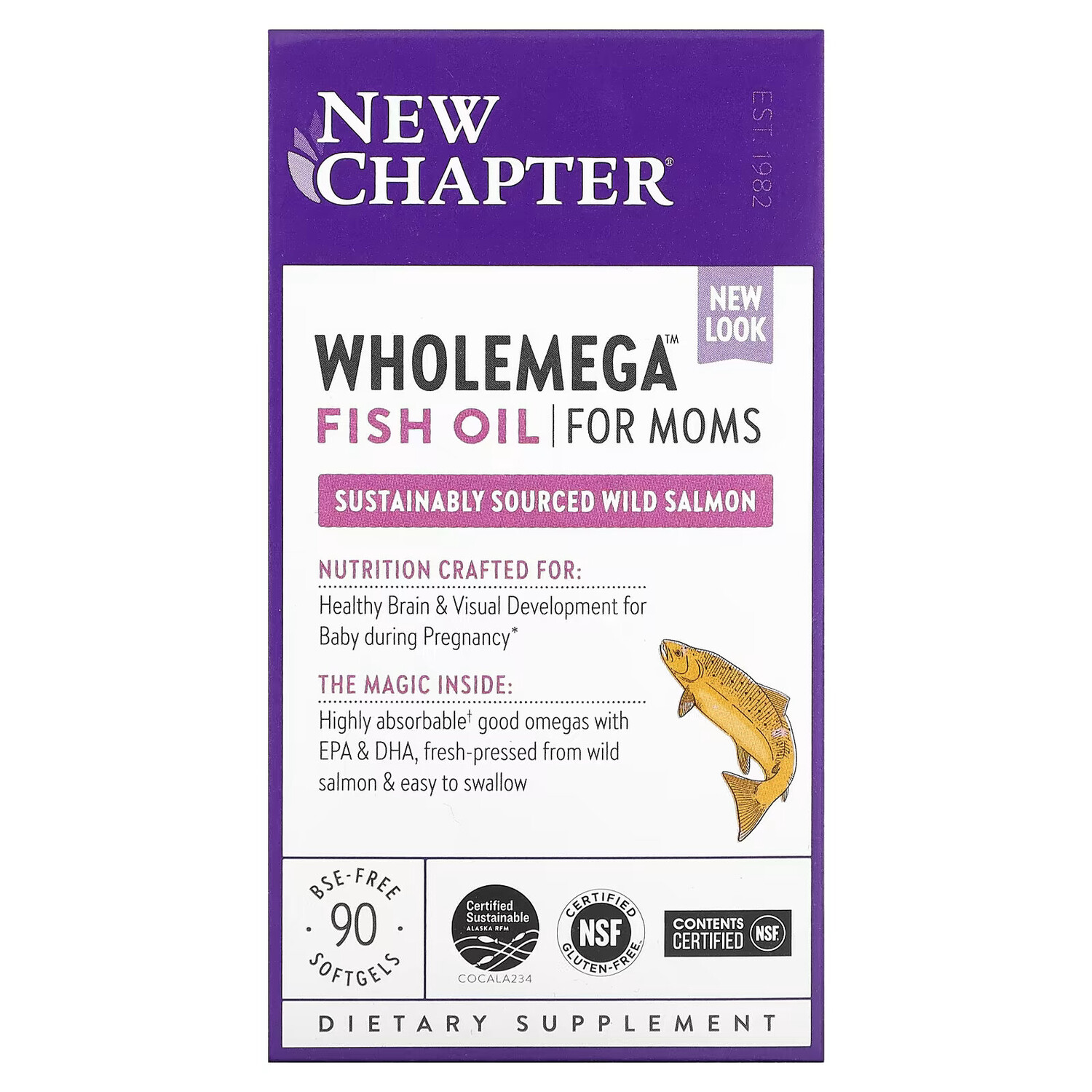 

New Chapter, Wholemega, рыбий жир для здоровья мам, 90 мягких таблеток