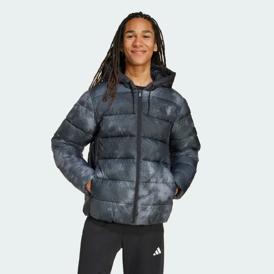 Мужской утепленный пуховик с капюшоном CLIMAWARM Sportswear JV7714 adidas, Черный
