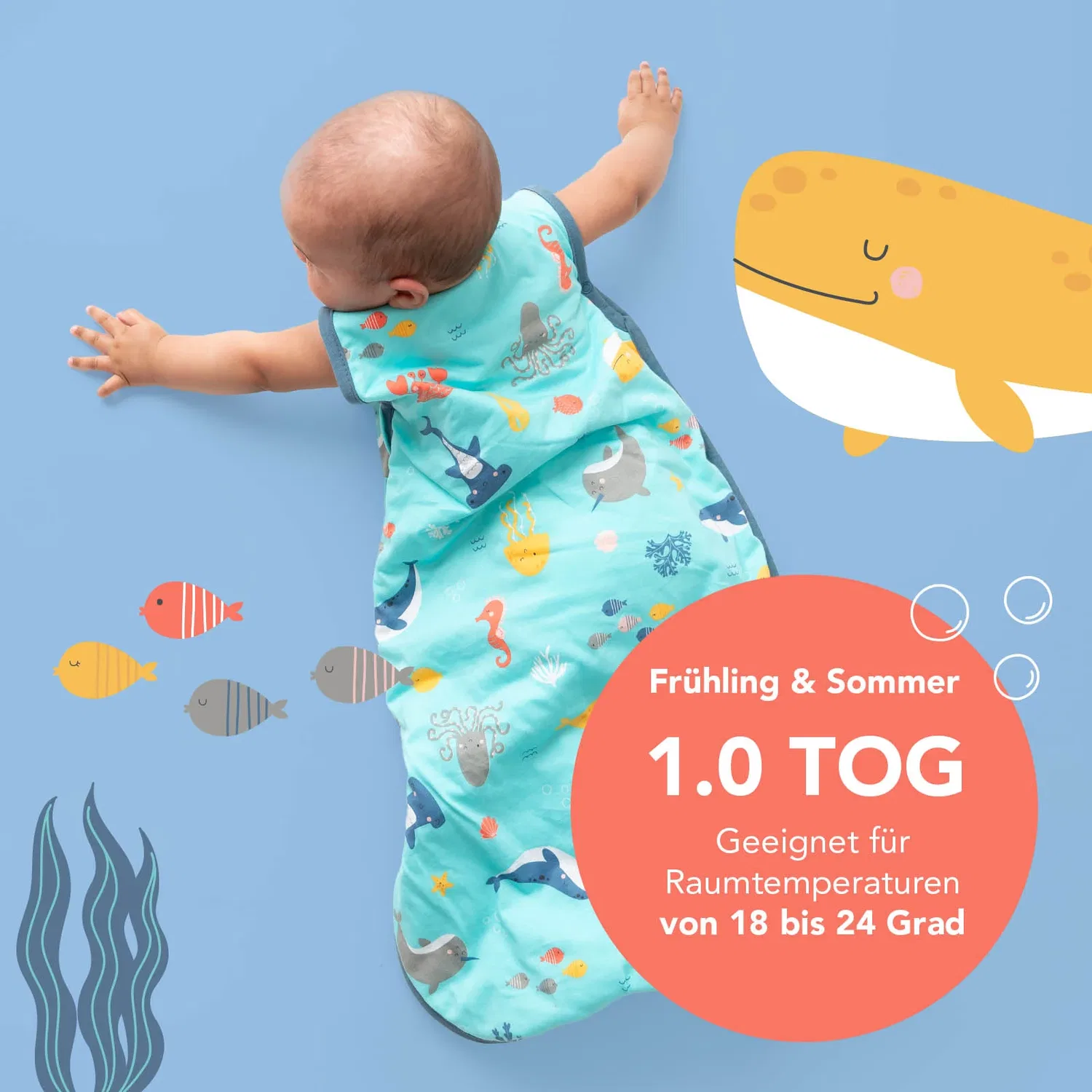 Спальный мешок для малыша 1.0 TOG Schlummersack, голубой — фото 4