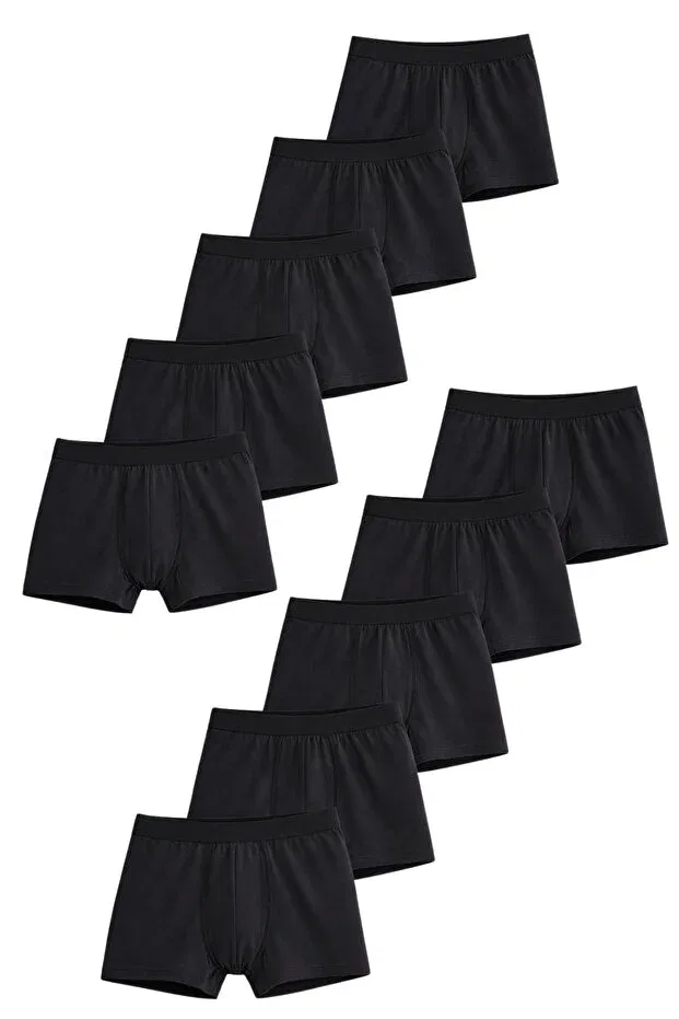 Детские боксеры для мальчиков хлопковые 10-pack Basics Freemen, Black-Black — фото 2