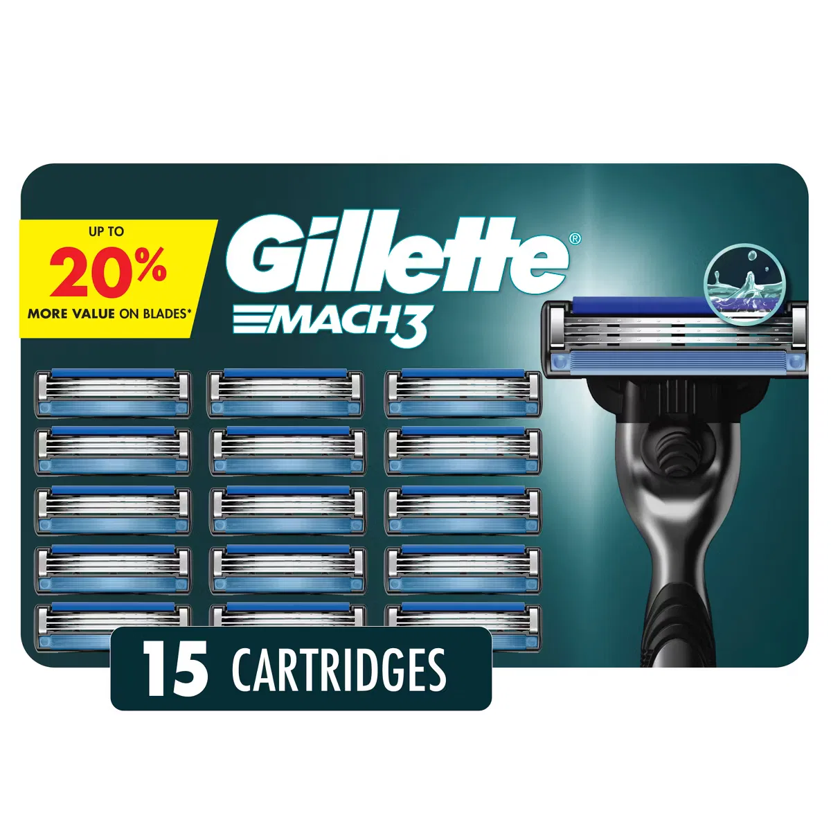 Сменные бритвенные лезвия Gillette Mach3, 15 шт