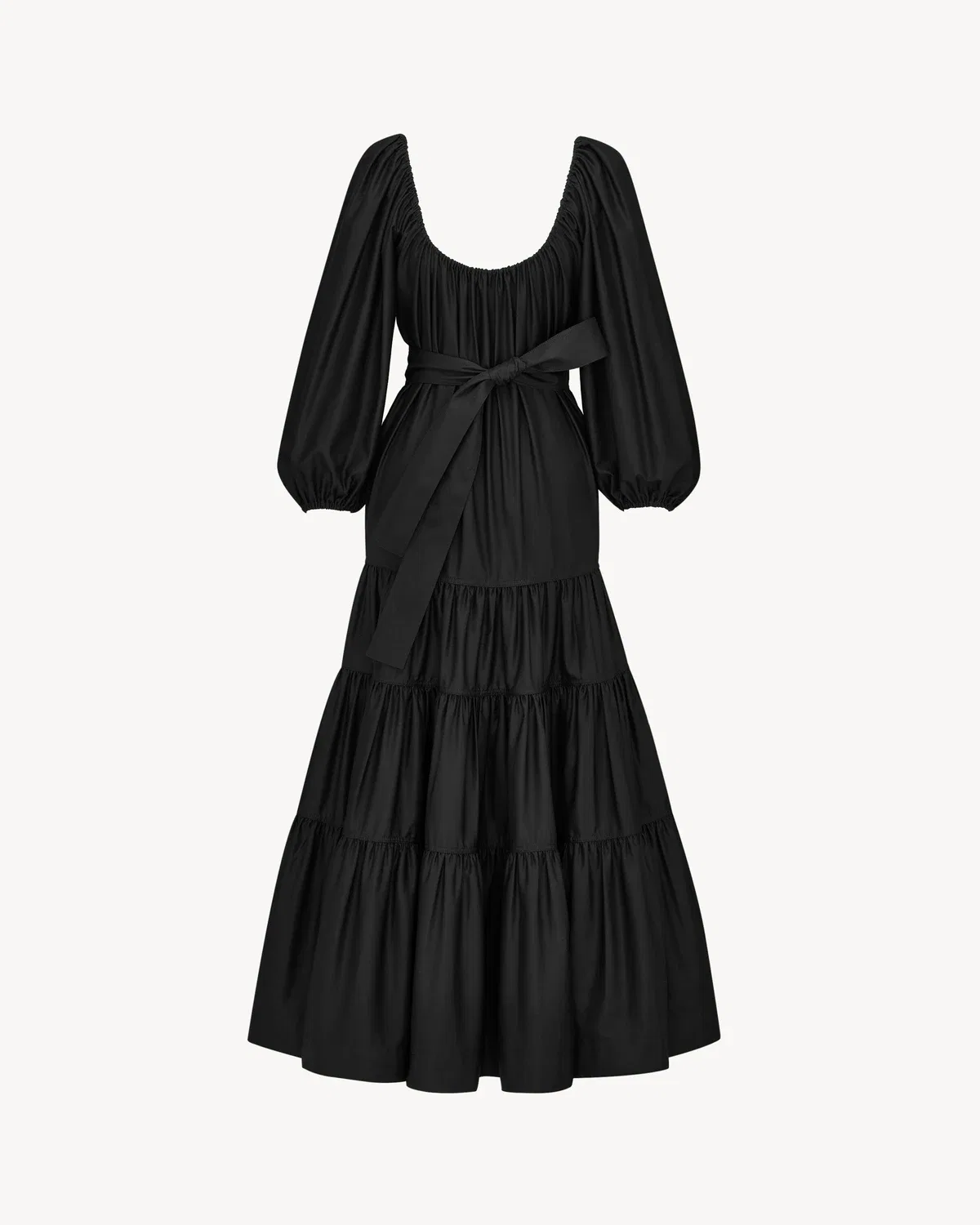 ДЛИННОЕ платье из хлопкового твила SAINT LAURENT, черный
