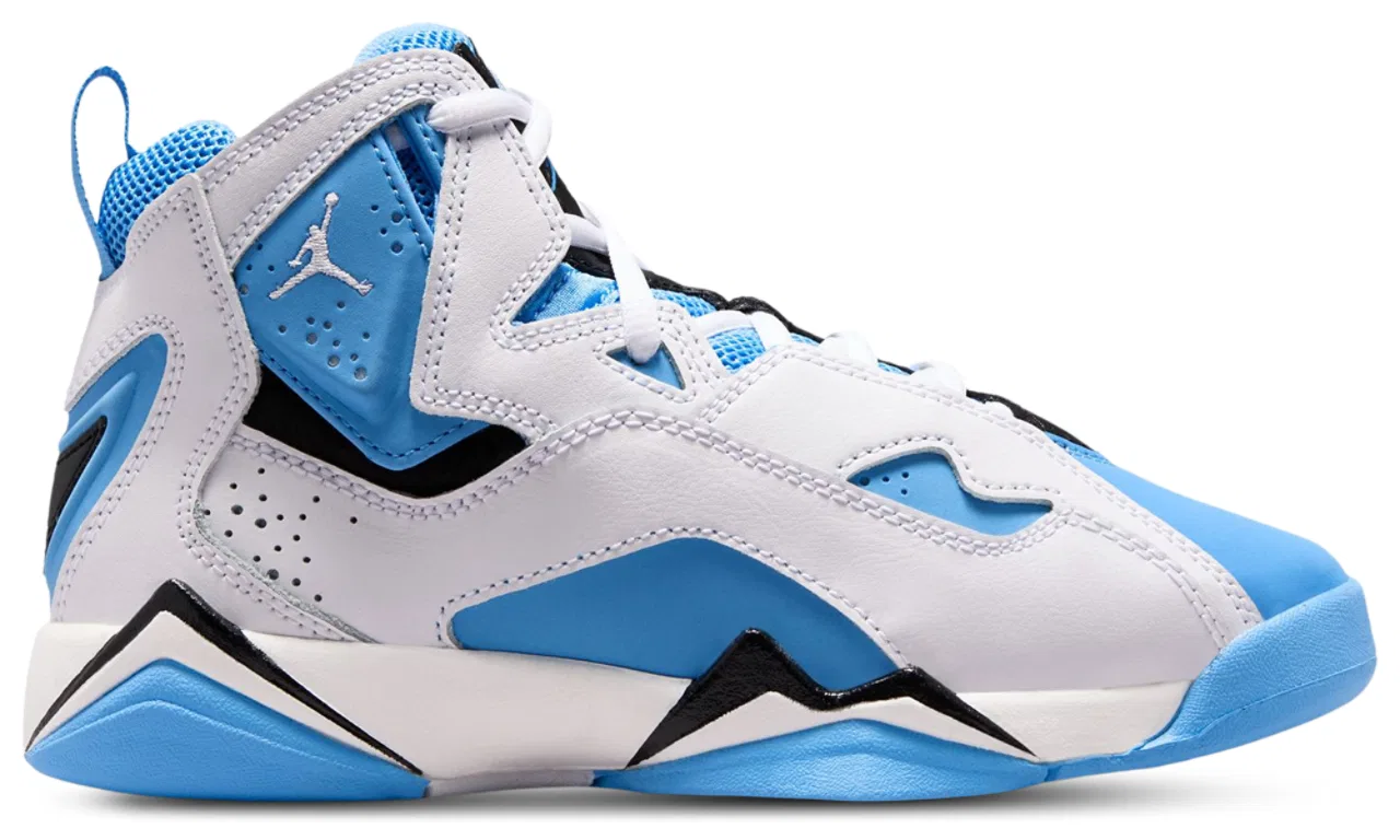 Детские баскетбольные кроссовки с кожаным верхом Jordan True Flight, Carolina/White
