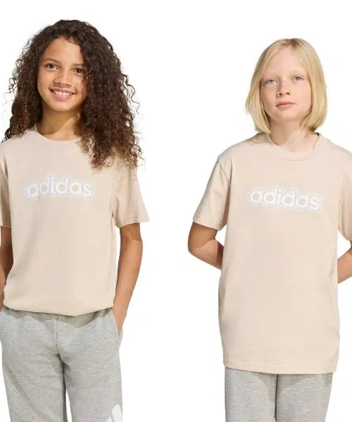 Детская футболка с принтом Adidas Essentials, Beige