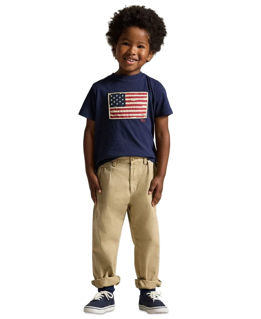 Футболка хлопковая с принтом Flag Cotton Jersey T-Shirt Polo Ralph Lauren, Cruise Navy