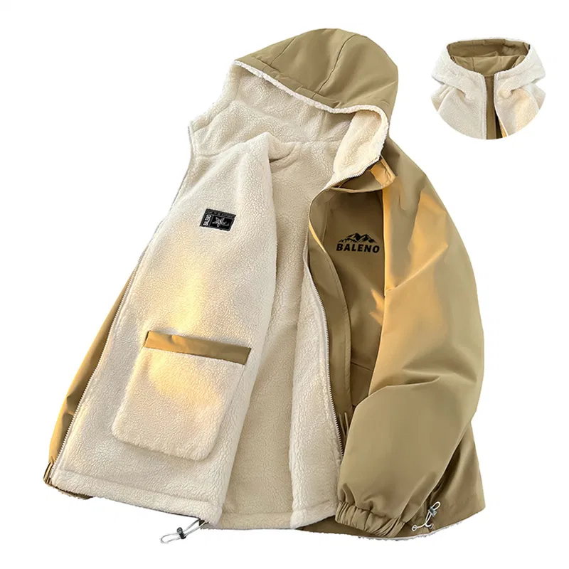 Детский пуховик капюшоном двусторонний BALENO, Khaki