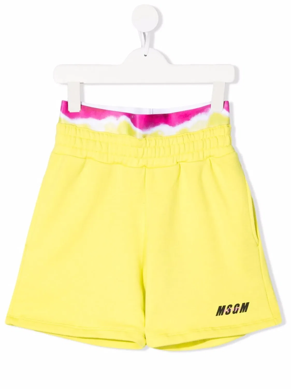 Шорты с принтом и завязкой MSGM, желтый