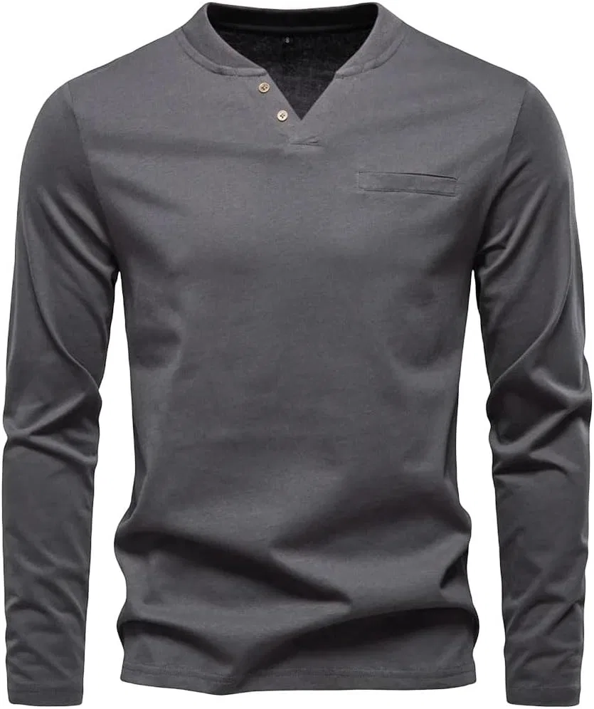 Мужская футболка с длинным рукавом поло Henley Generic, Darkgray9