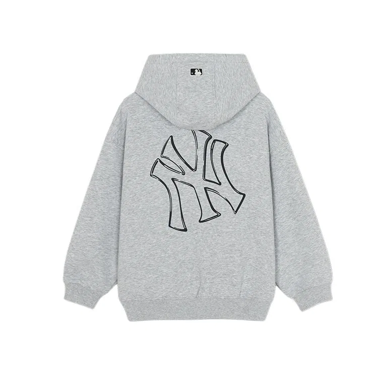 Детский свитшот с капюшоном тонкий Light Heather Gray MLB KIDS — фото 3