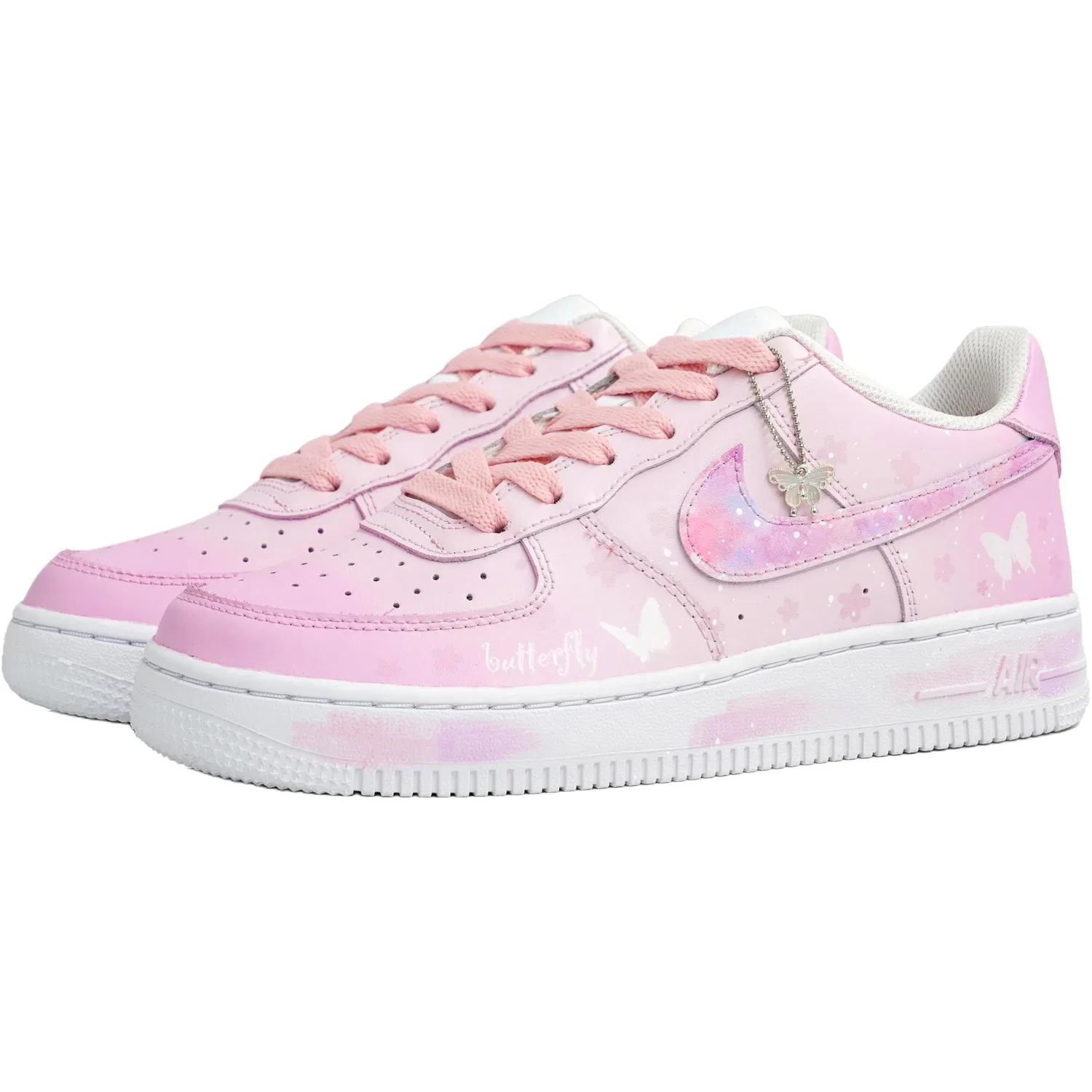 Кроссовки для скейтбординга Air Force 1 Kids, Pink — фото 4