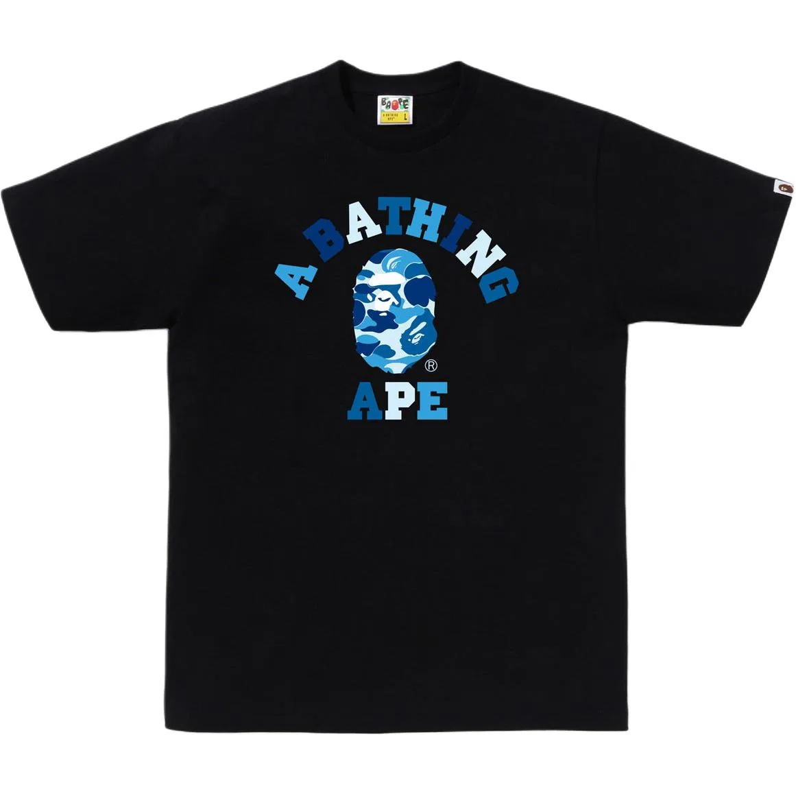 Детская футболка с камуфляжным принтом ABC Camo T Shirts A BATHING APE, Black Blue