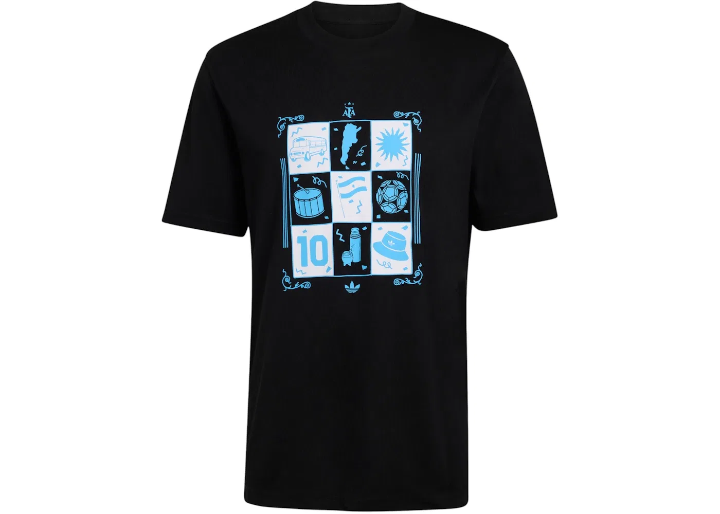 Мужская футболка с принтом Adidas Argentina Away, Black