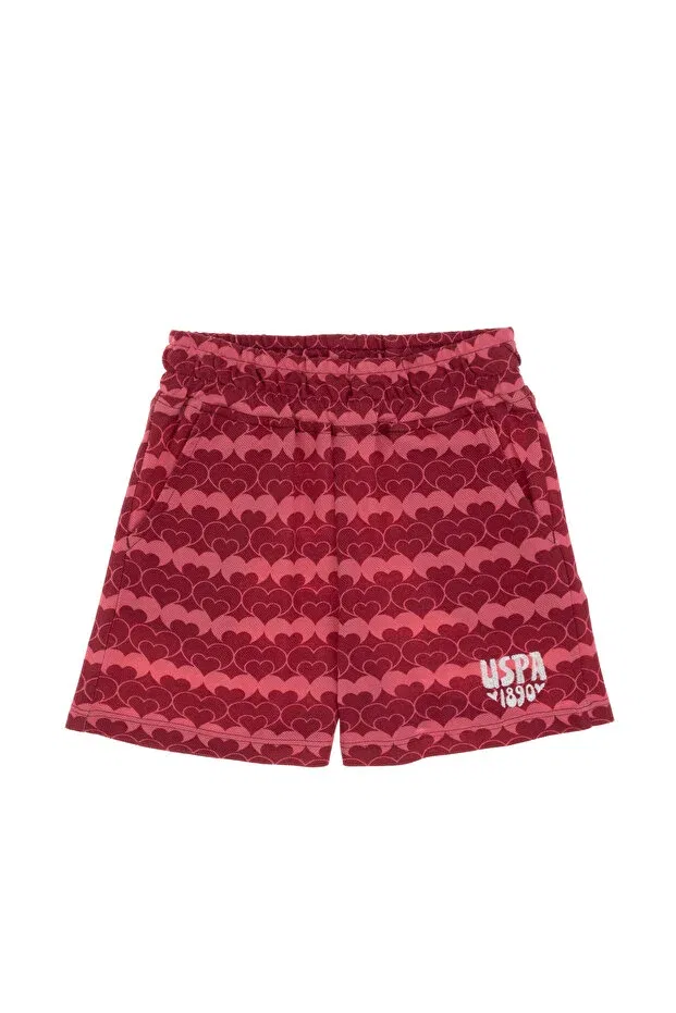 Детские шорты для девочек с принтом U.S. Polo Assn., Cherry — фото 3