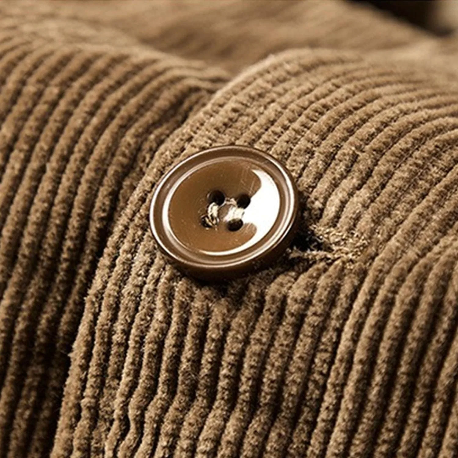 Мужское пальто из вельвета с подкладкой из шерпы, Vintage Corduroy Trucker Jacket, хаки — фото 2