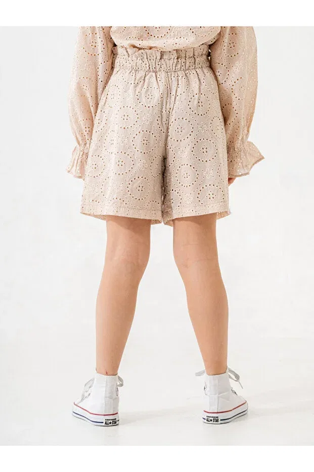 Детские шорты для девочек льняные Giyicem Tekstil, Beige — фото 3