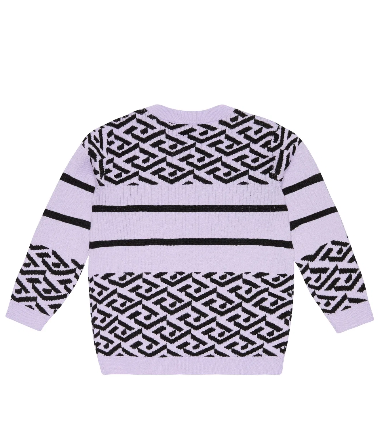 Свитер с жаккардовым узором Versace Kids, фиолетовый — фото 3