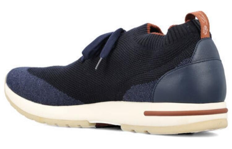 Кроссовки Loro Piana Lifestyle Shoes Men Low-top Black/Blue, черный/синий — фото 4