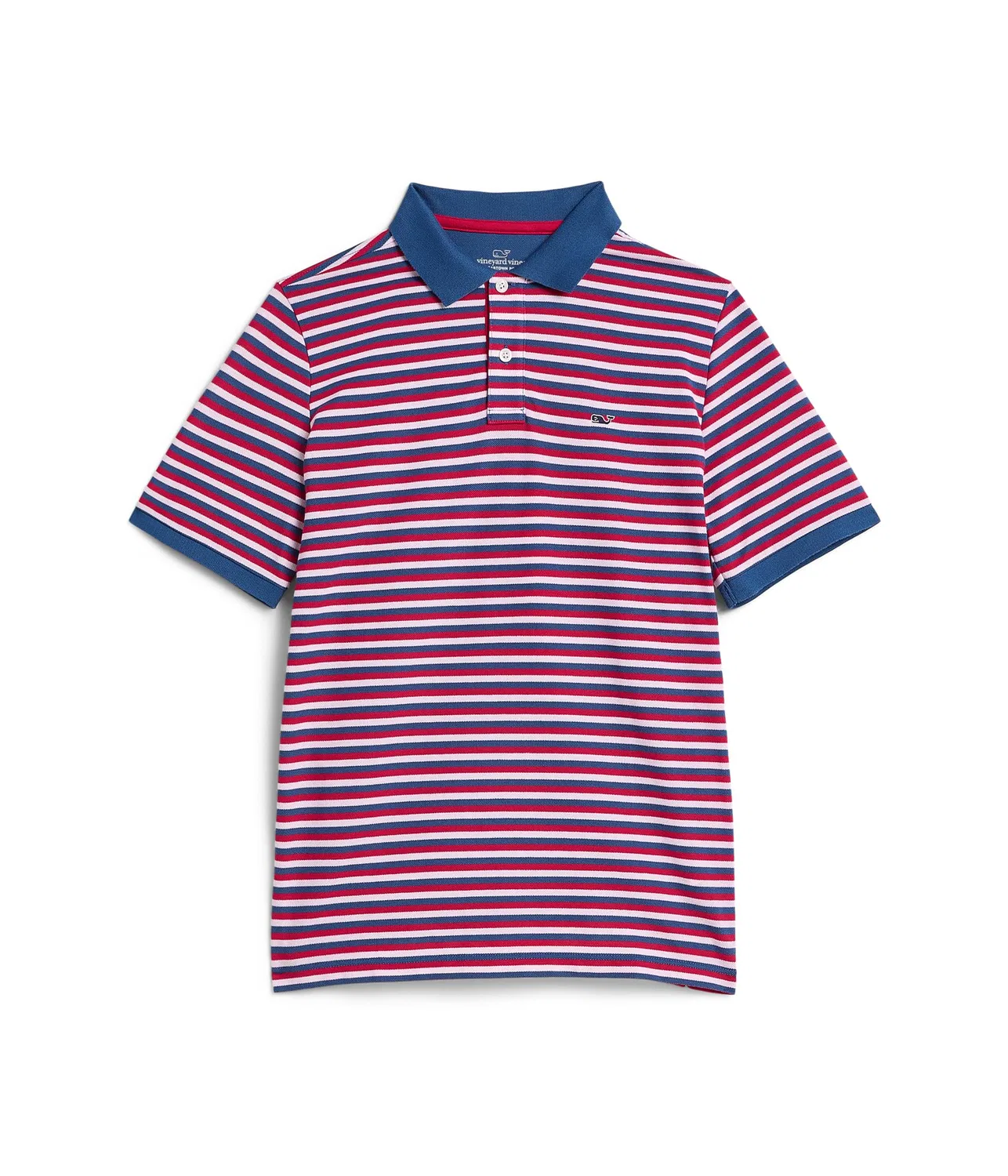 Поло Edgartown Pique (для малышей/детей постарше) Vineyard Vines Kids, Red/White/Blue