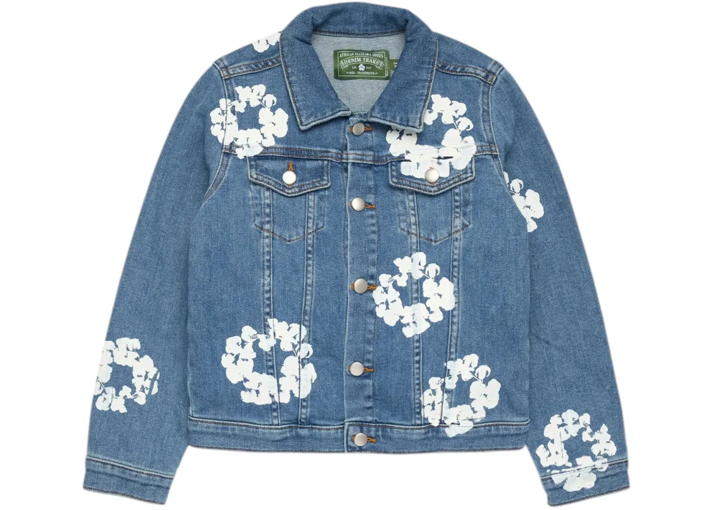 Детская джинсовая куртка с венком Cotton Wreath Denim Tears, Light Indigo
