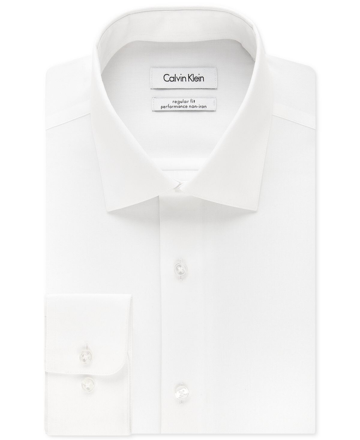 Мужская классическая рубашка calvin klein steel classic-fit non-iron performance с воротником в елочку Calvin Klein, белый — фото 2