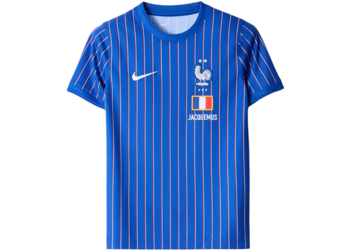 Детская футбольная джерси Nike x Jacquemus x France Teens Pre-Match Jersey, Blue Stripe