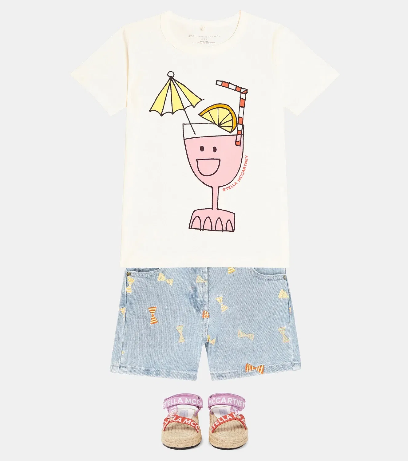 Шорты джинсовые с вышивкой Stella Mccartney Kids, голубой — фото 2