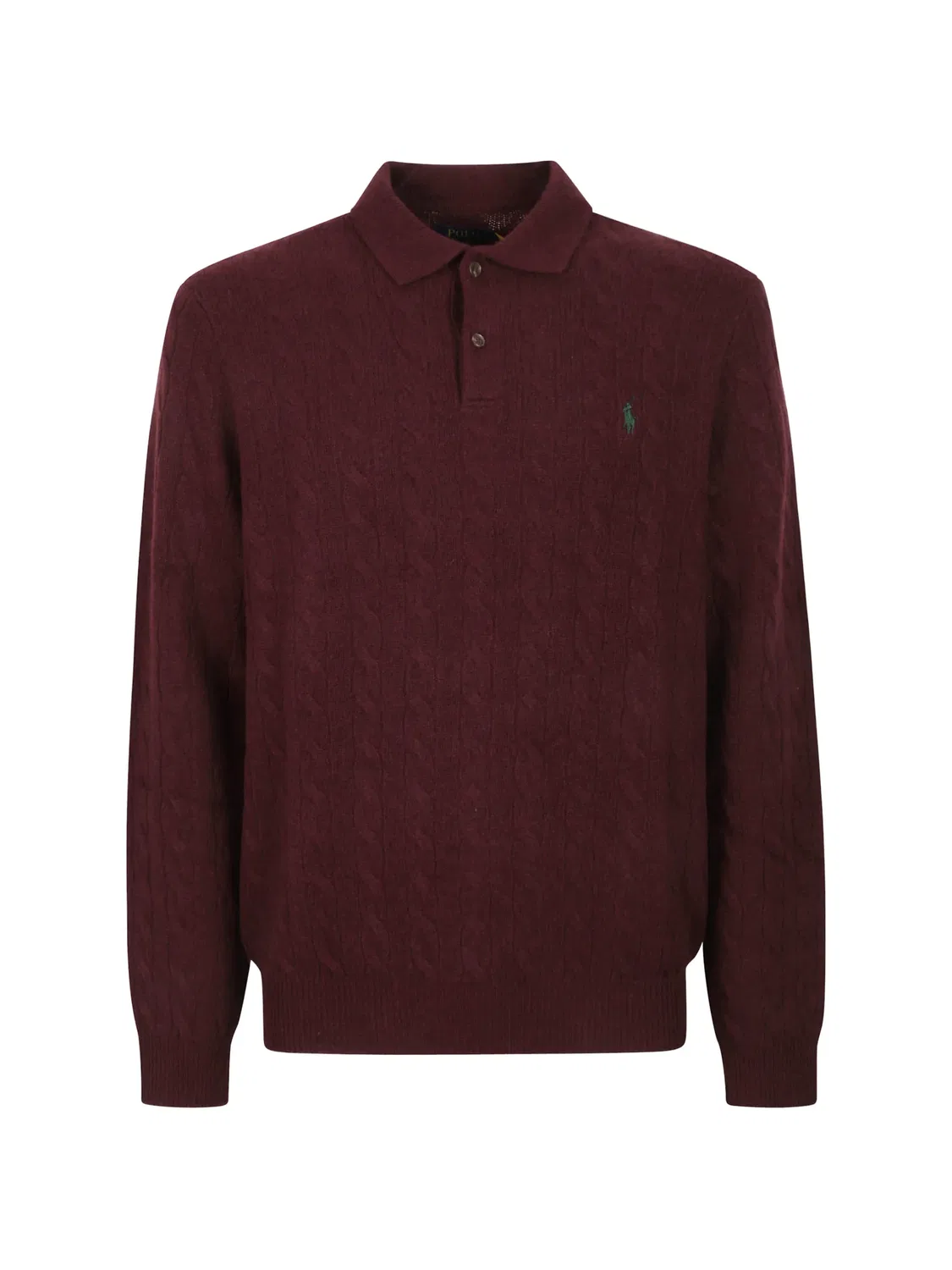 Поло фактурной вязки из шерсти и кашемира Polo Ralph Lauren, красный