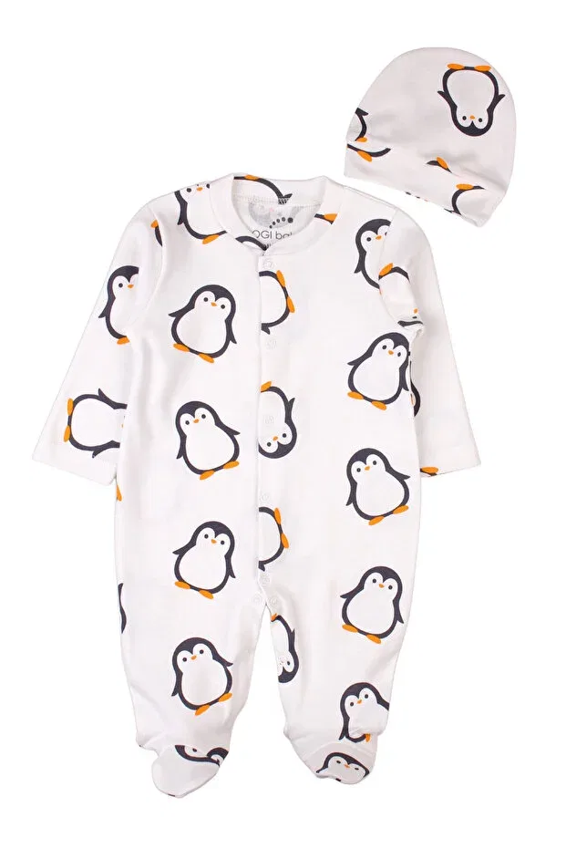 Детский комбинезон для новорожденных с принтом Penguin Bogibaby, White