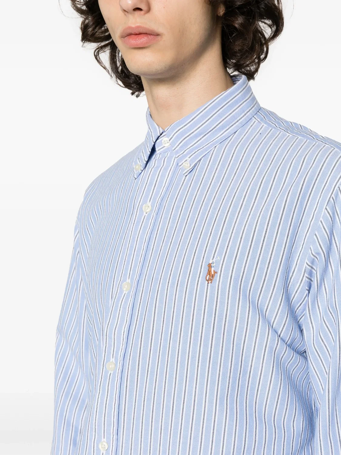 Polo Ralph Lauren Хлопковая рубашка синего цвета — фото 2