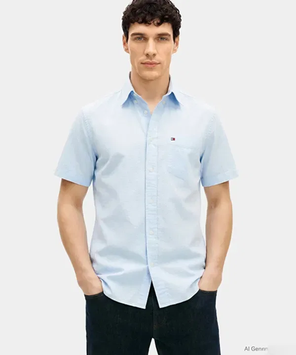 Рубашка с текстурой сойке, Asian fit, Tommy Hilfiger