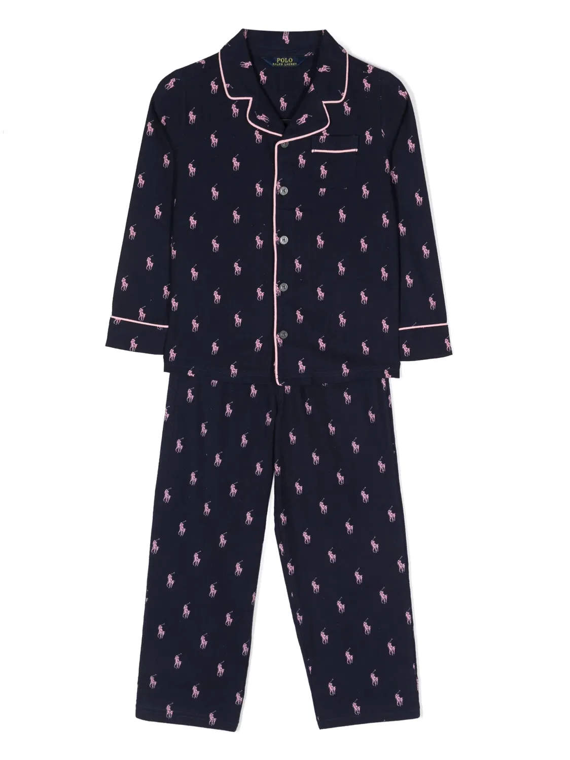 Polo Ralph Lauren Детский хлопковый пижамный комплект синий/розовый