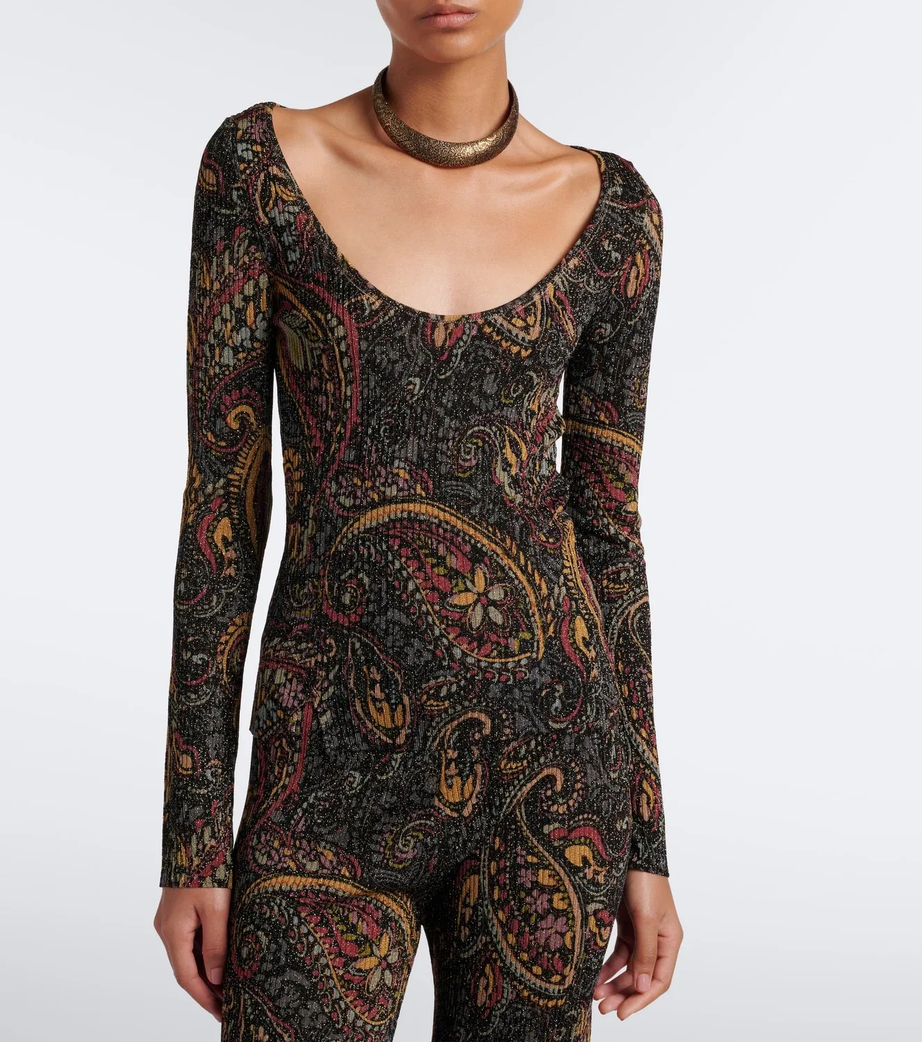 Топ с узором пейсли Etro, мультиколор — фото 2
