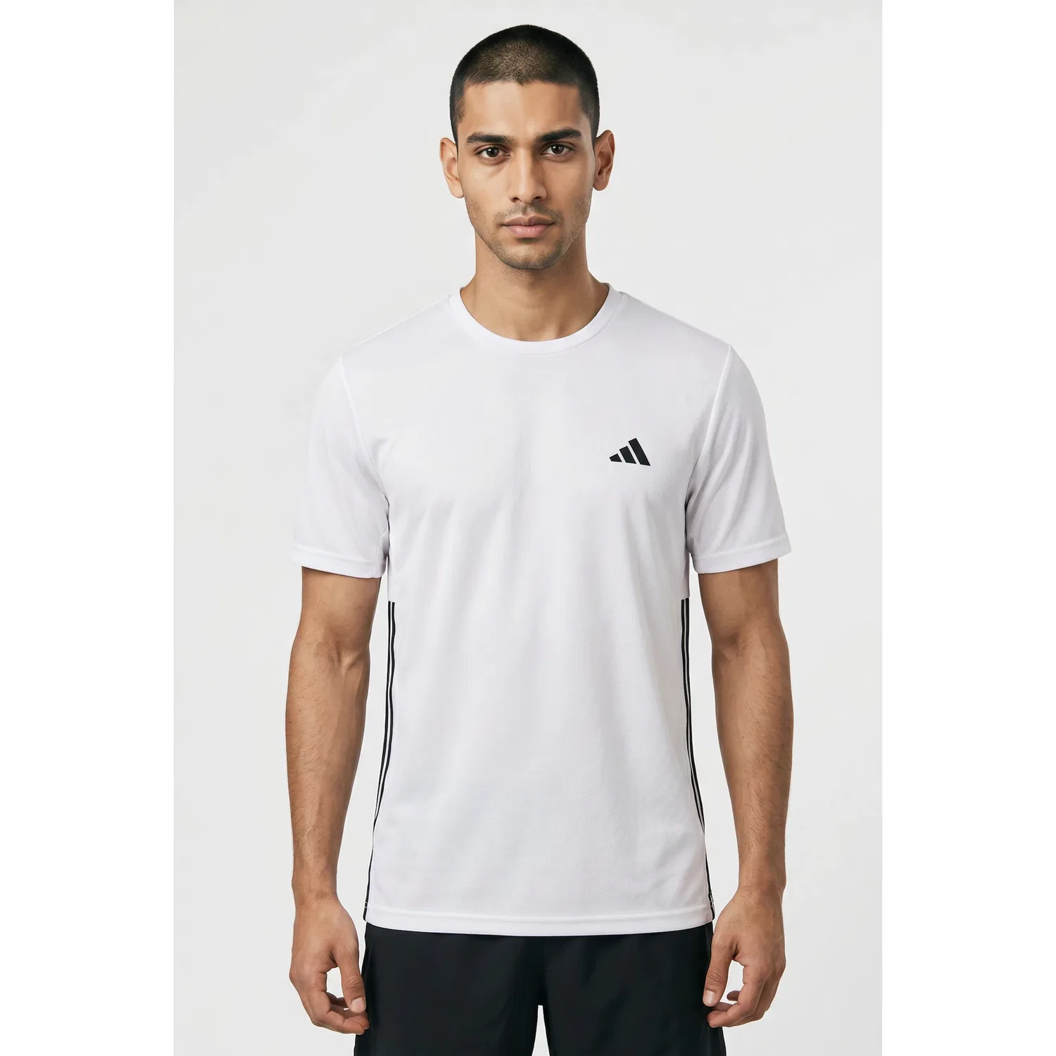 Мужская футболка с тремя полосками Adidas Performance, White/Black