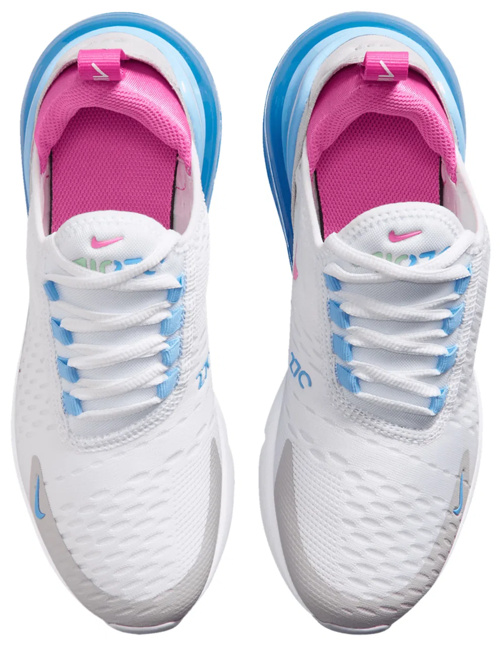 Детские кроссовки Air Max 270 Nike, цвет White/Pinksicle/Football Blue — фото 4
